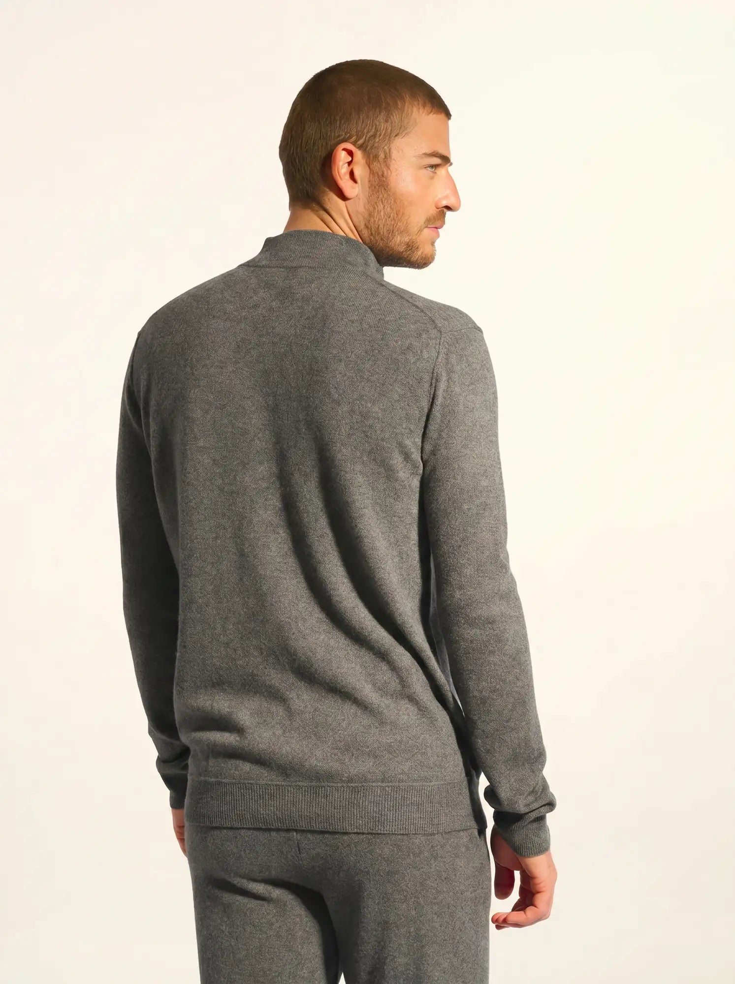 NOUR pullover dockermütze anthrazit meliert