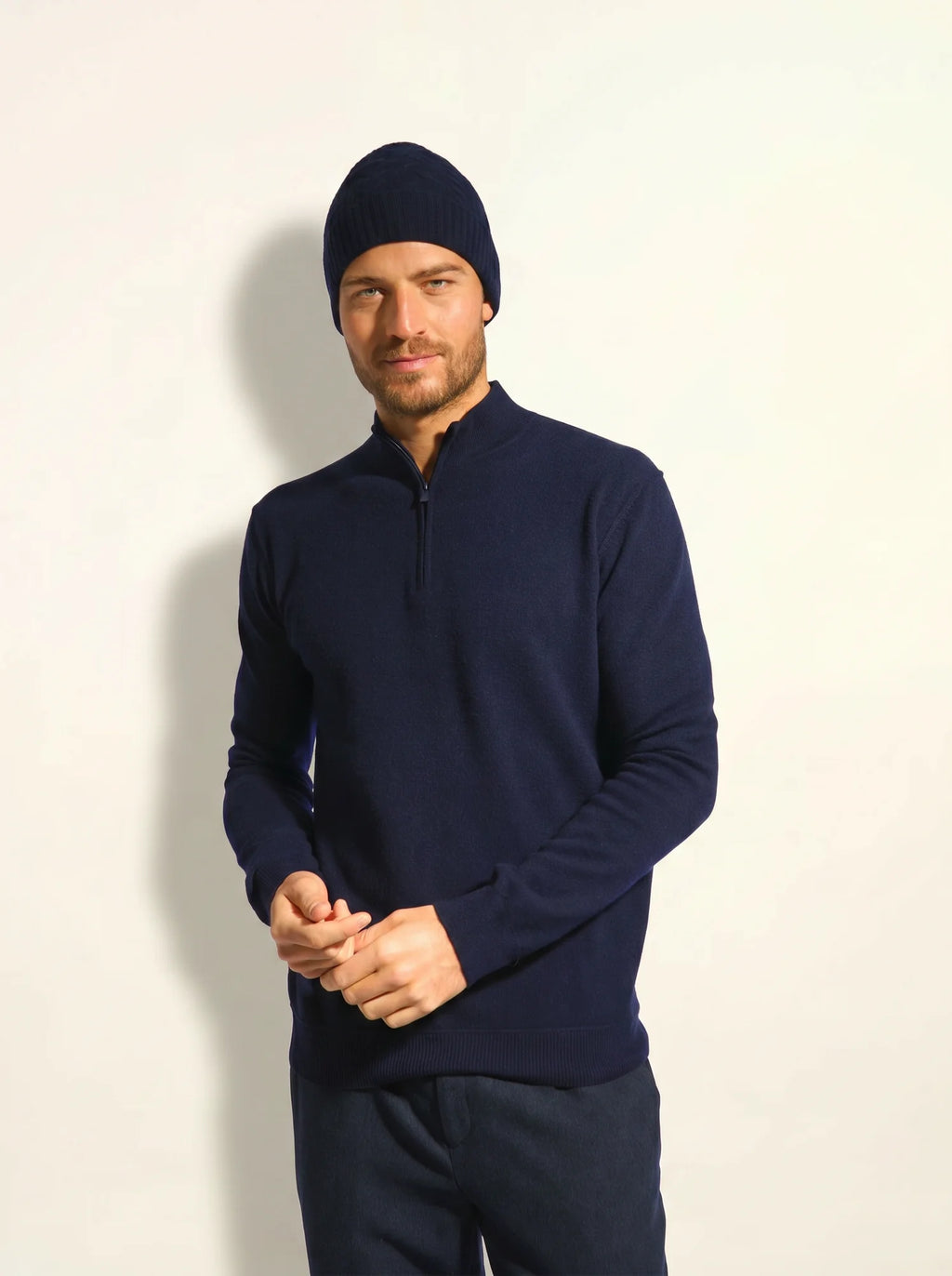 NOUR pullover dockermütze marineblau