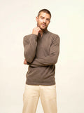 NOUR pullover dockermütze taupe meliert
