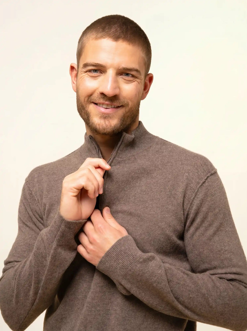 NOUR pullover dockermütze taupe meliert