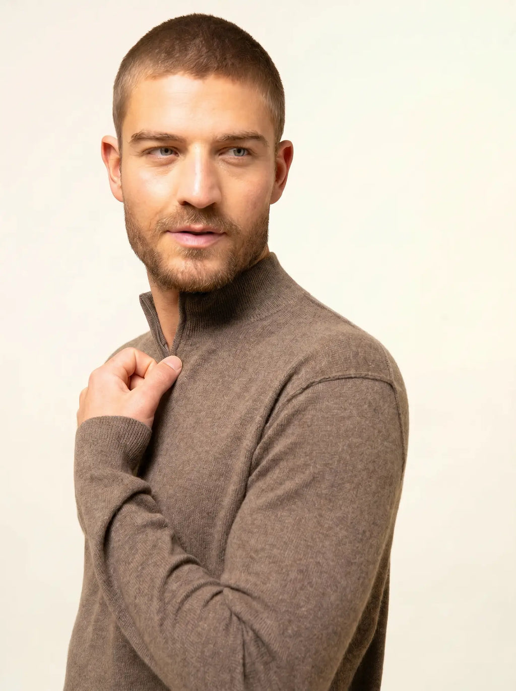 NOUR pullover dockermütze taupe meliert