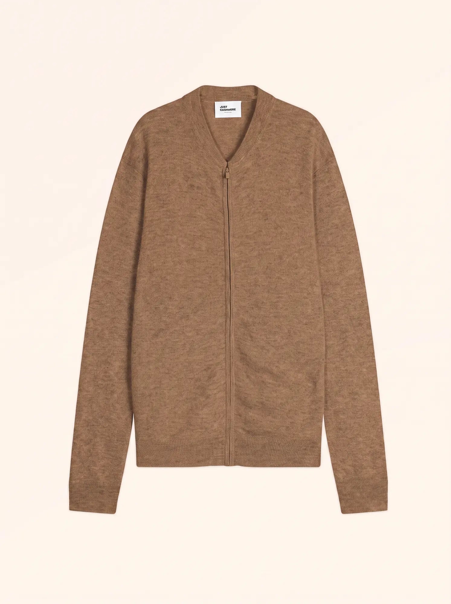 POLNOON gilet zippé col mao noisette