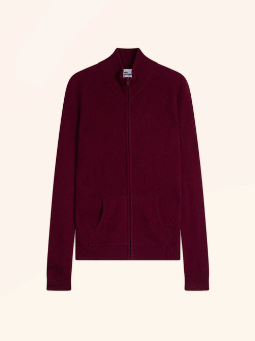 AYR gilet zippé col montant bordeaux