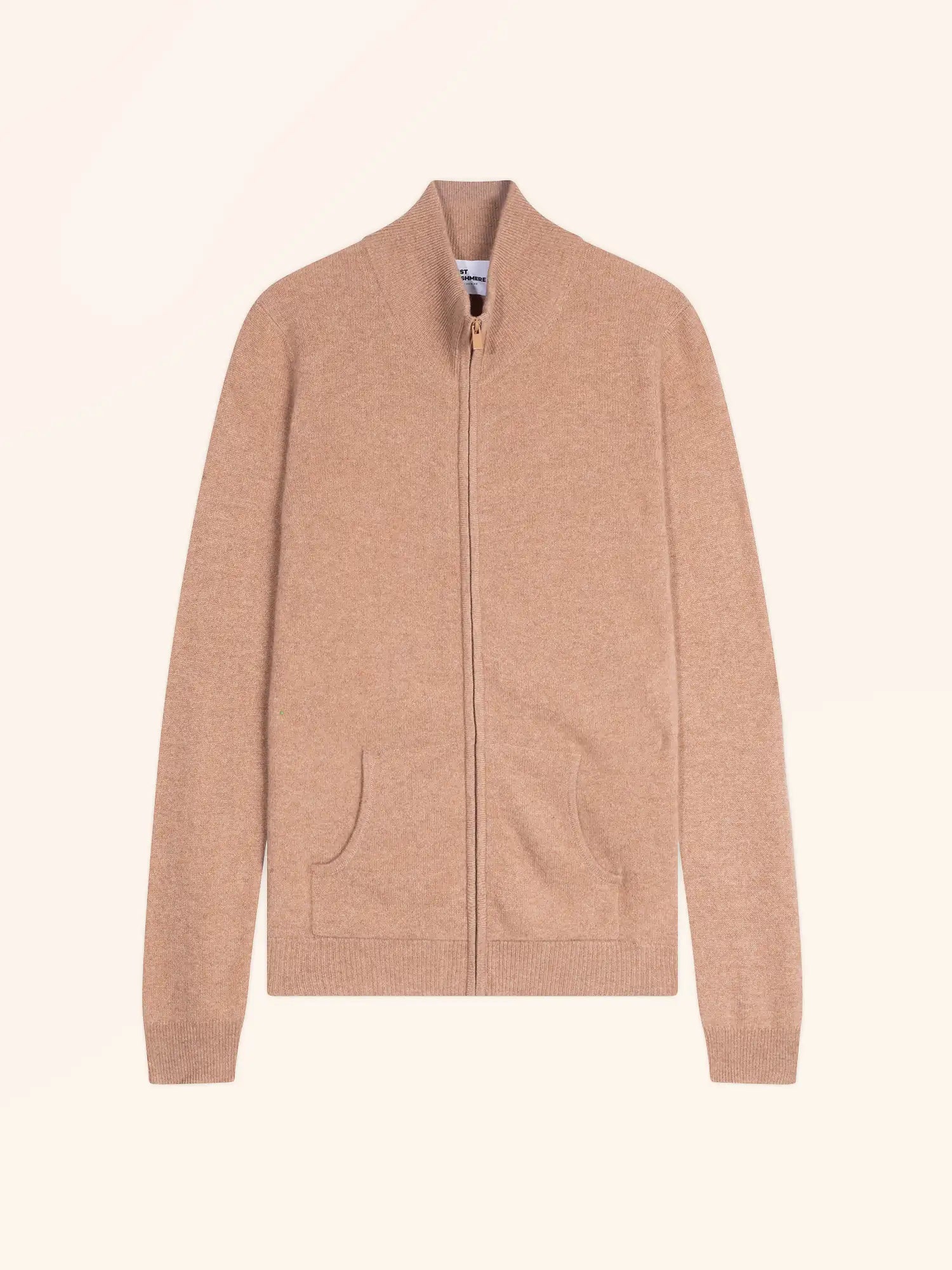 AYR weste mit reissverschluss stehkragen camel meliert