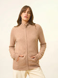 AYR weste mit reissverschluss stehkragen camel meliert