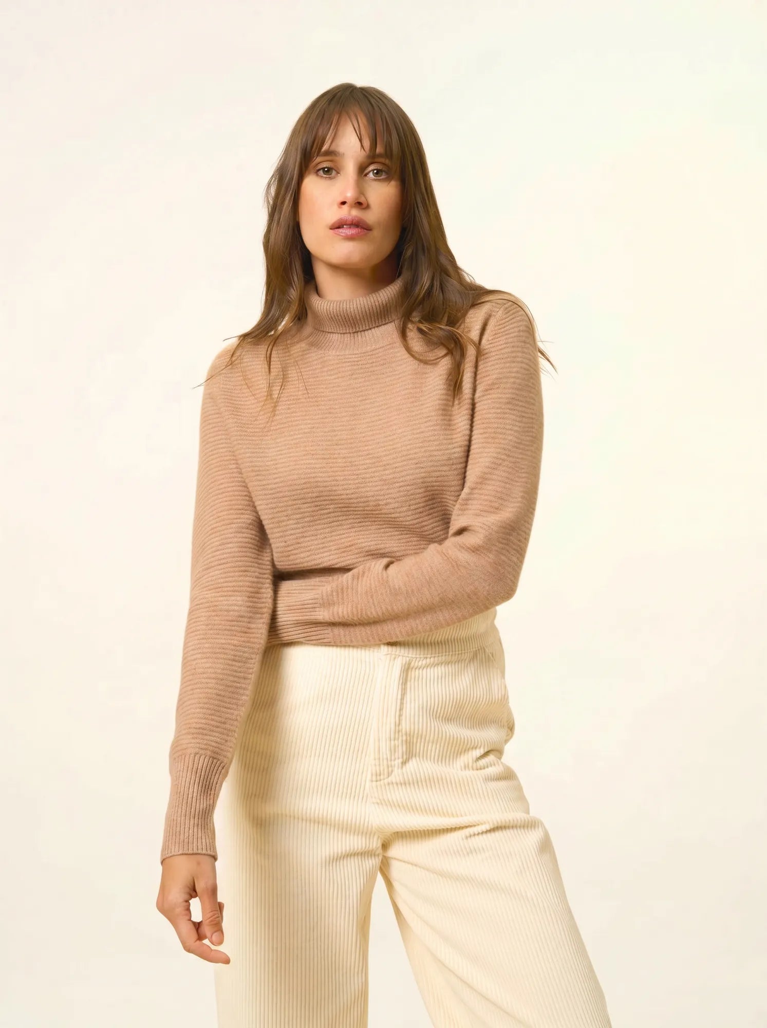 UDNY pullover rollkragen camel meliert