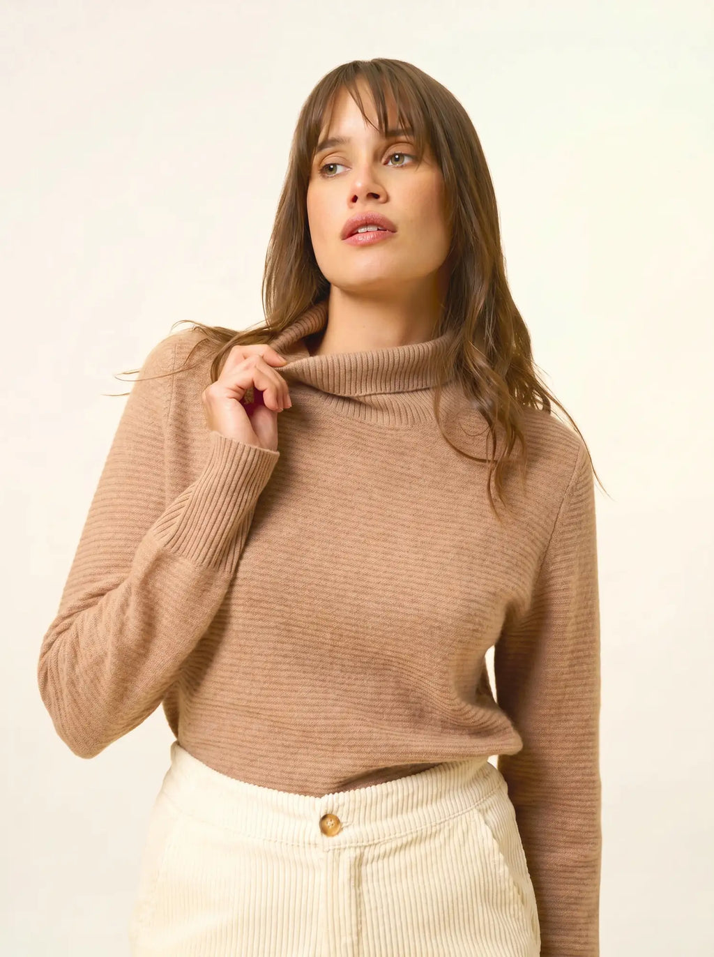 UDNY pullover rollkragen camel meliert