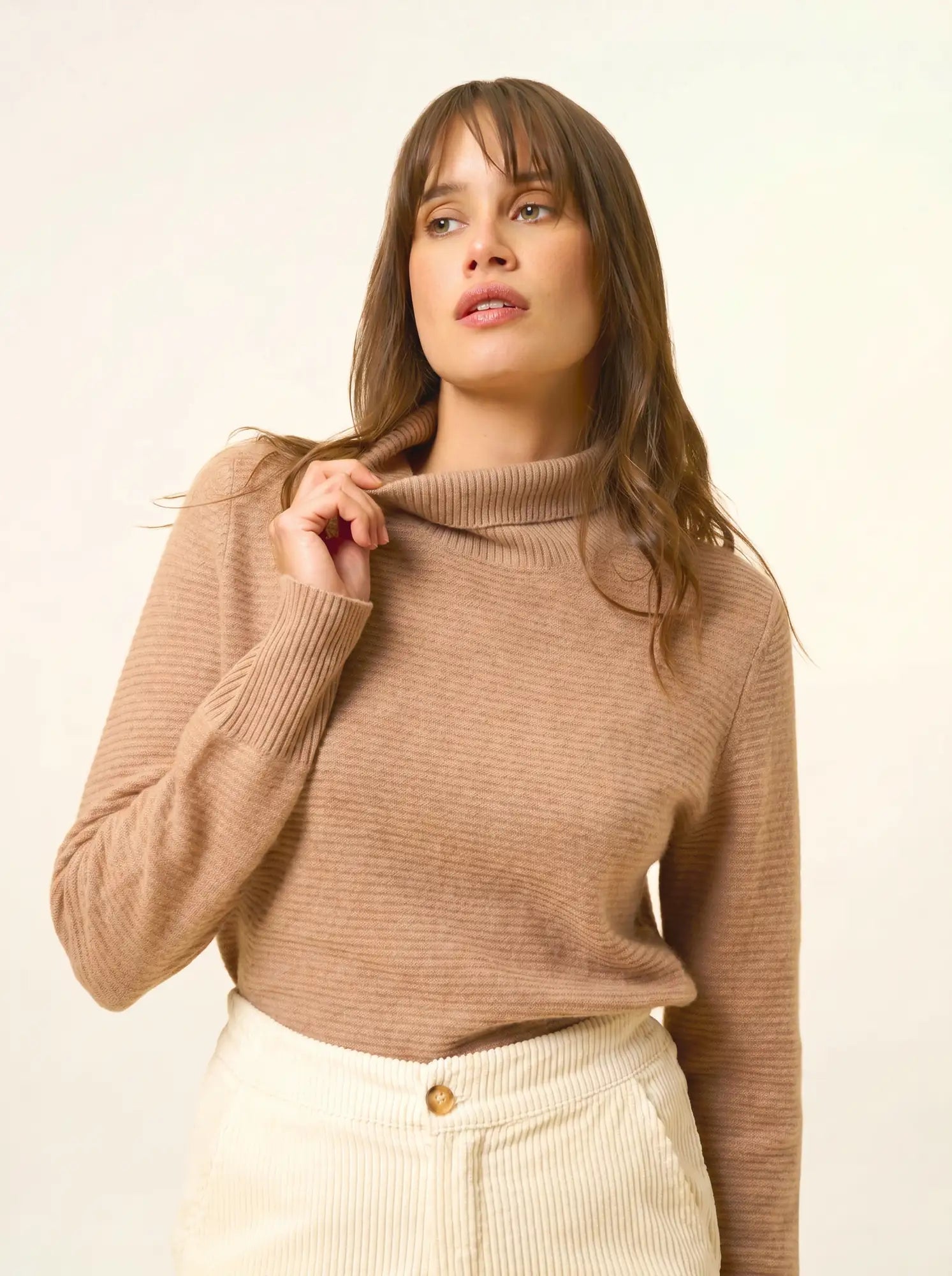 UDNY pullover rollkragen camel meliert