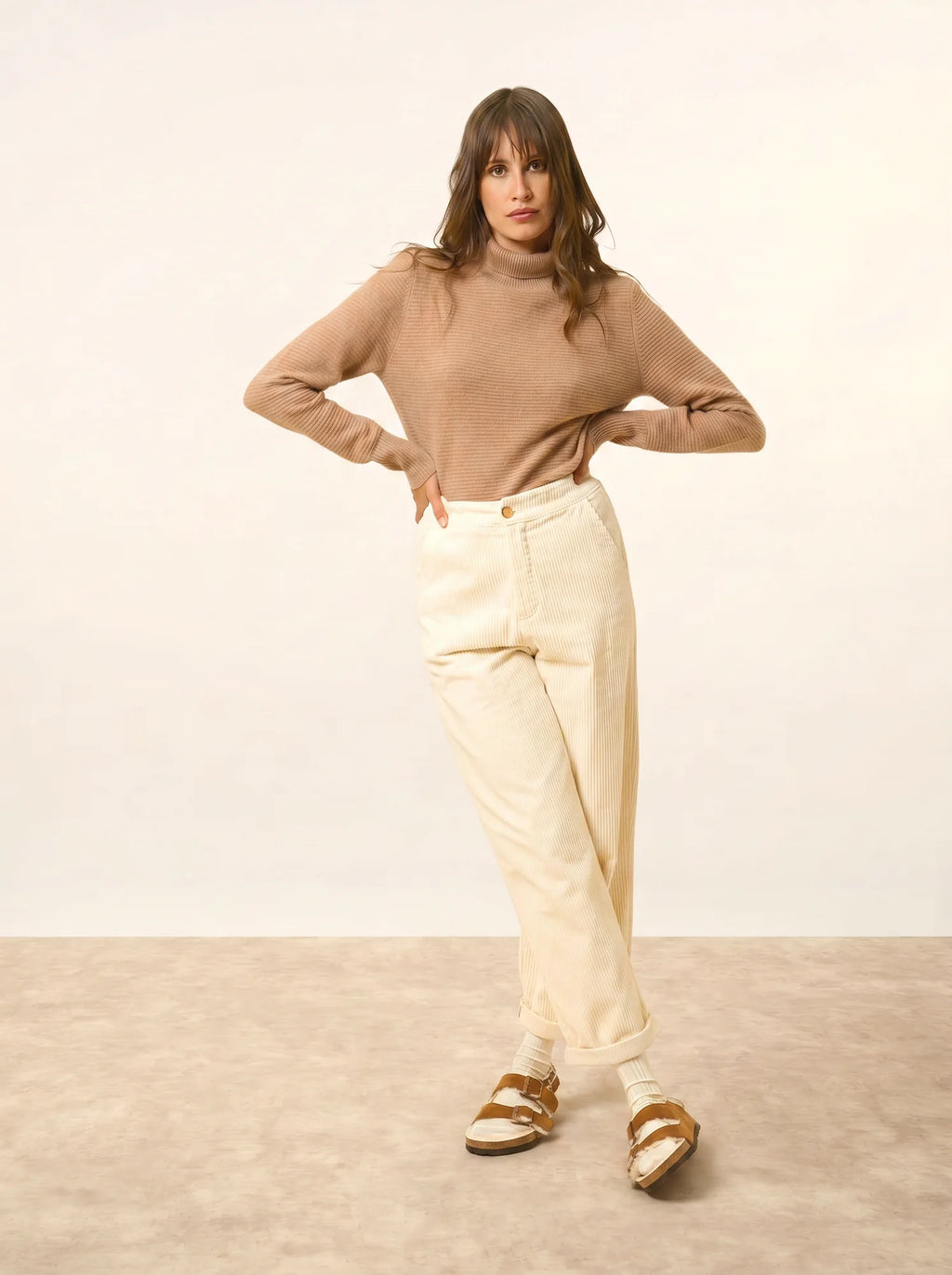 UDNY pullover rollkragen camel meliert