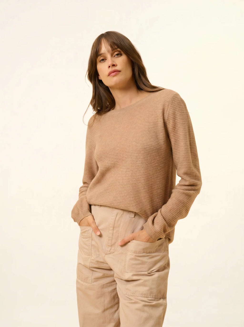NETHY pullover u-boot-ausschnitt camel meliert