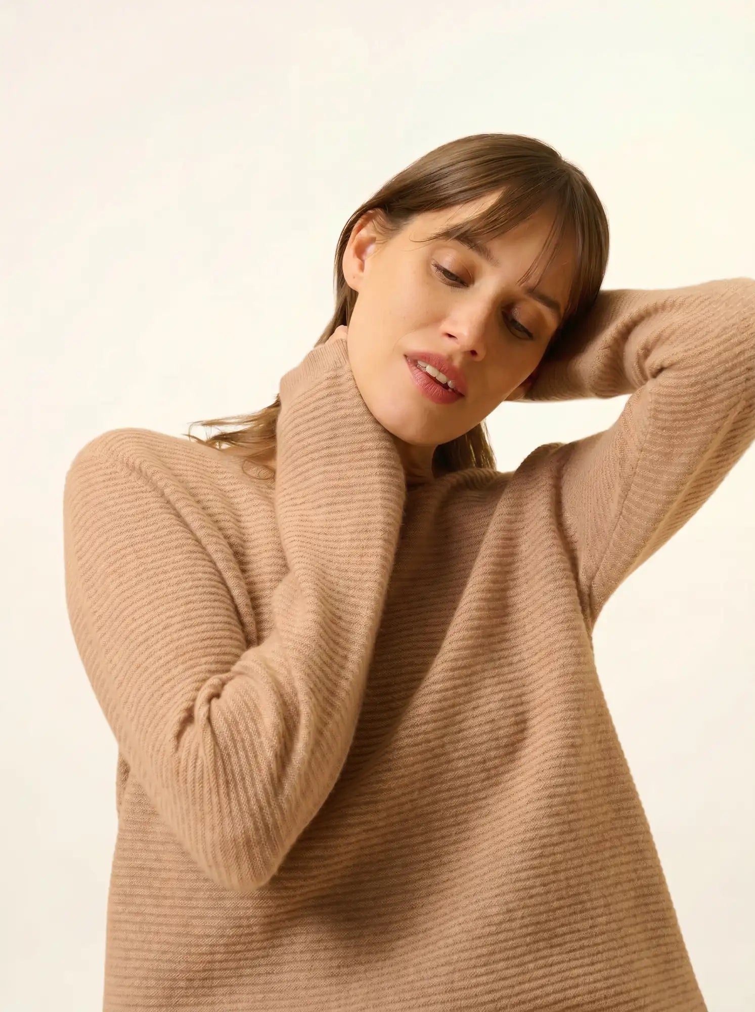 NETHY pullover u-boot-ausschnitt camel meliert