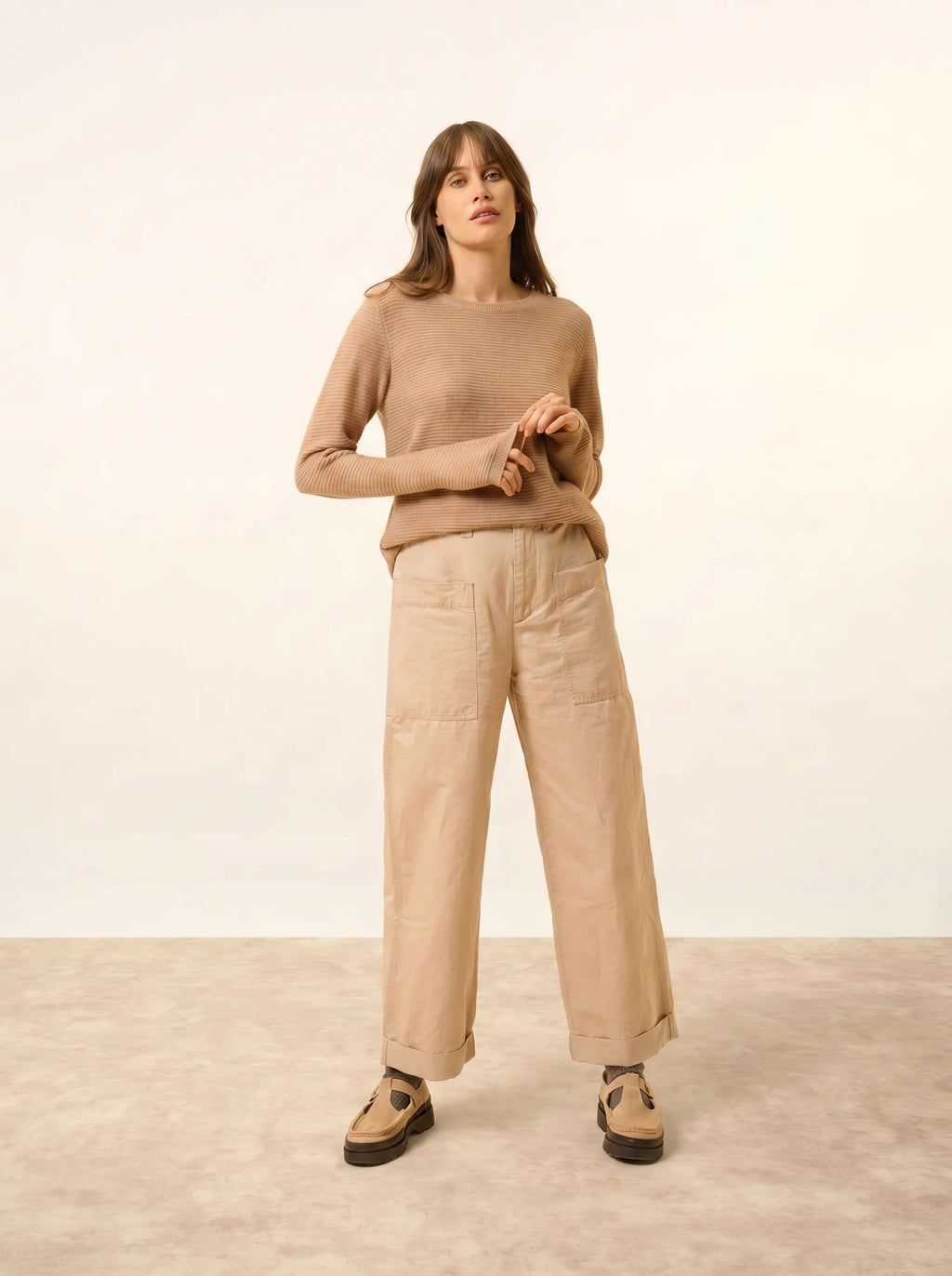 NETHY pullover u-boot-ausschnitt camel meliert