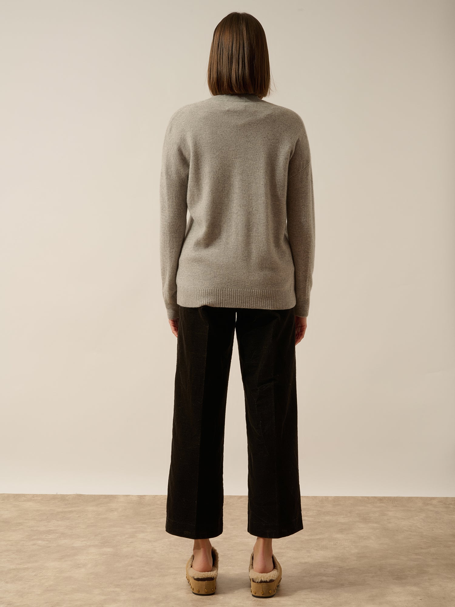 ERVIE cardigan with mandarin collar in mottled cloud print