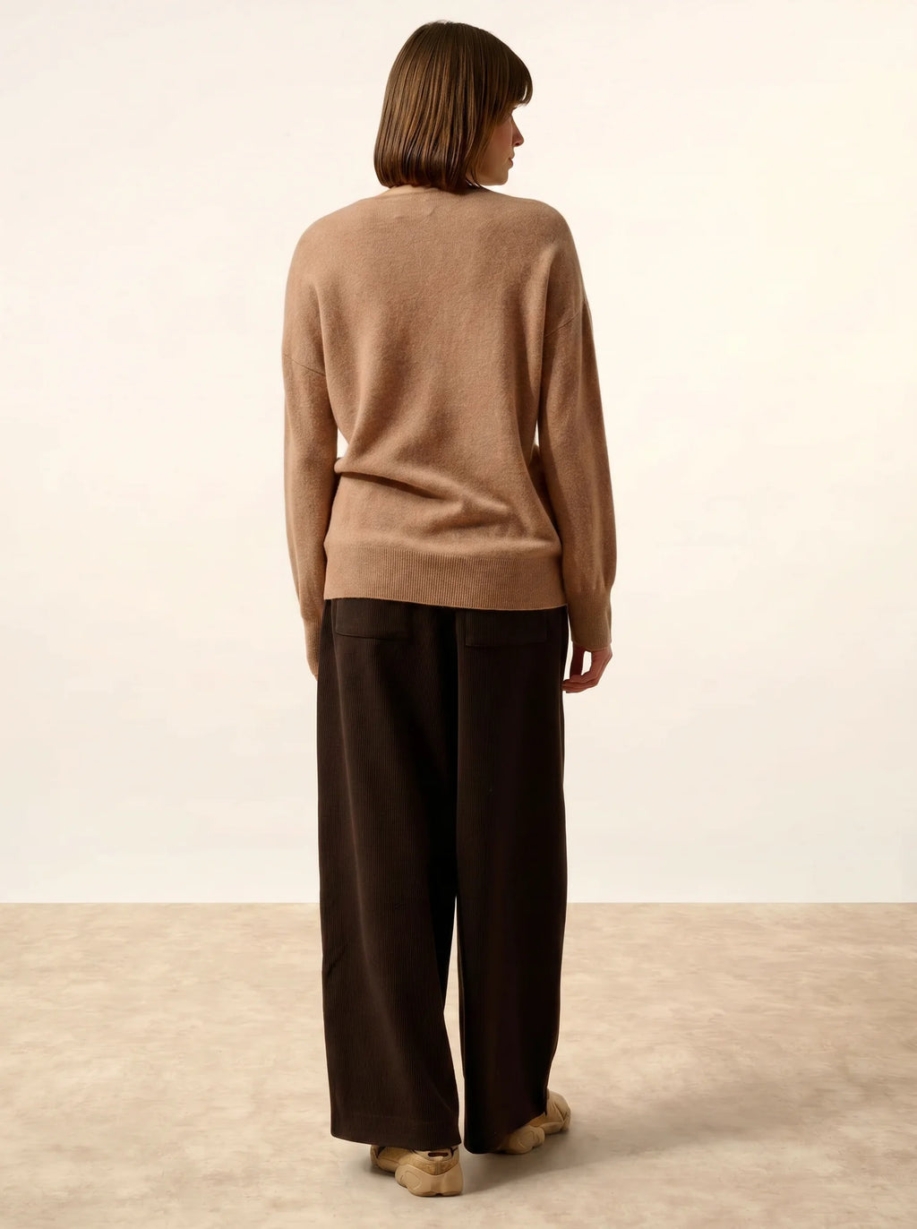 BIRSE pullover v-ausschnitt camel meliert