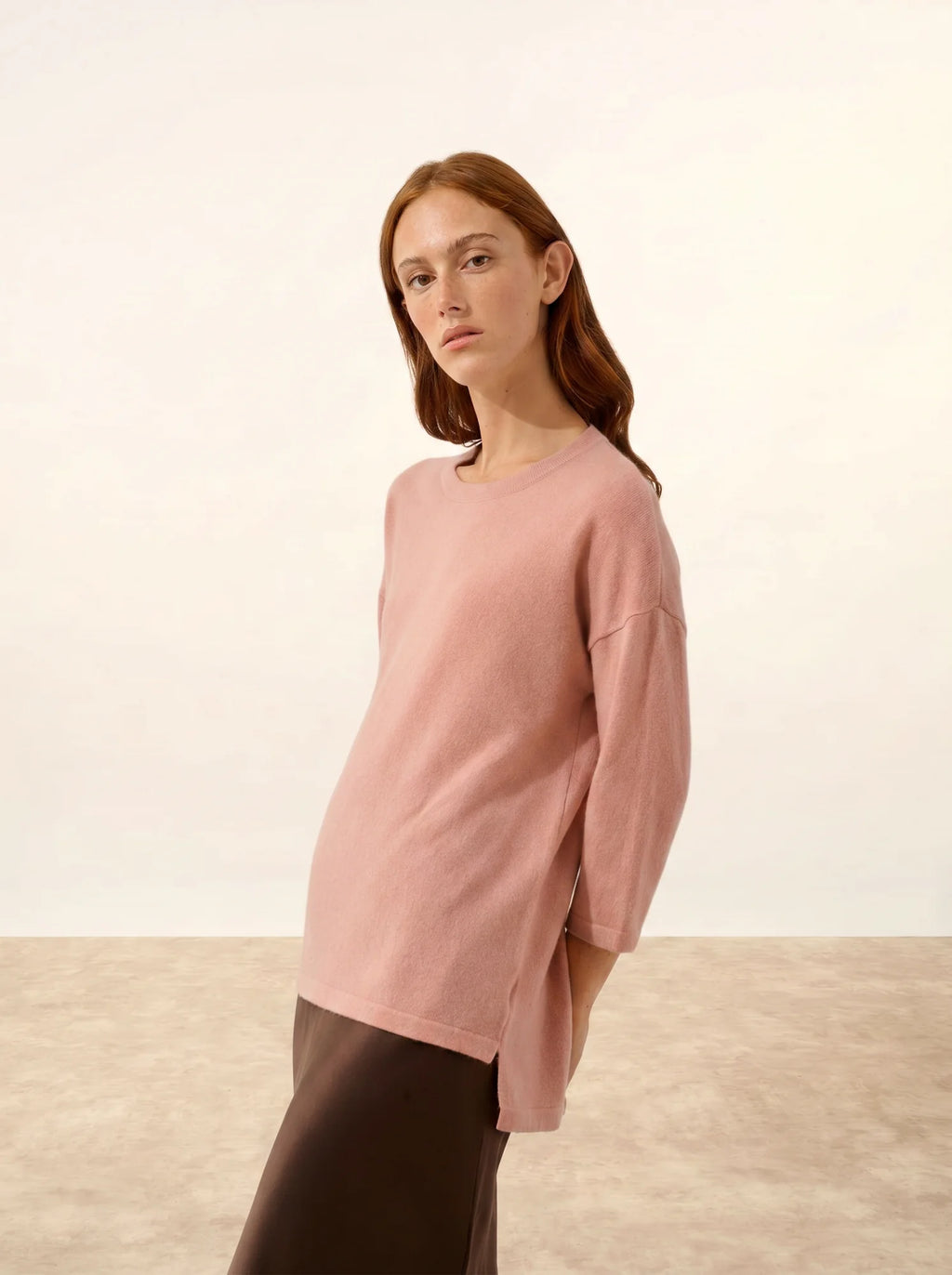 CLATTIE pullover rundhalsausschnitt bois de rosa