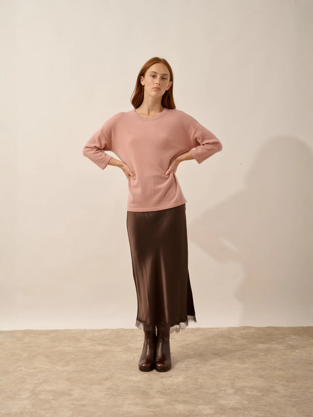 CLATTIE pullover rundhalsausschnitt bois de rosa