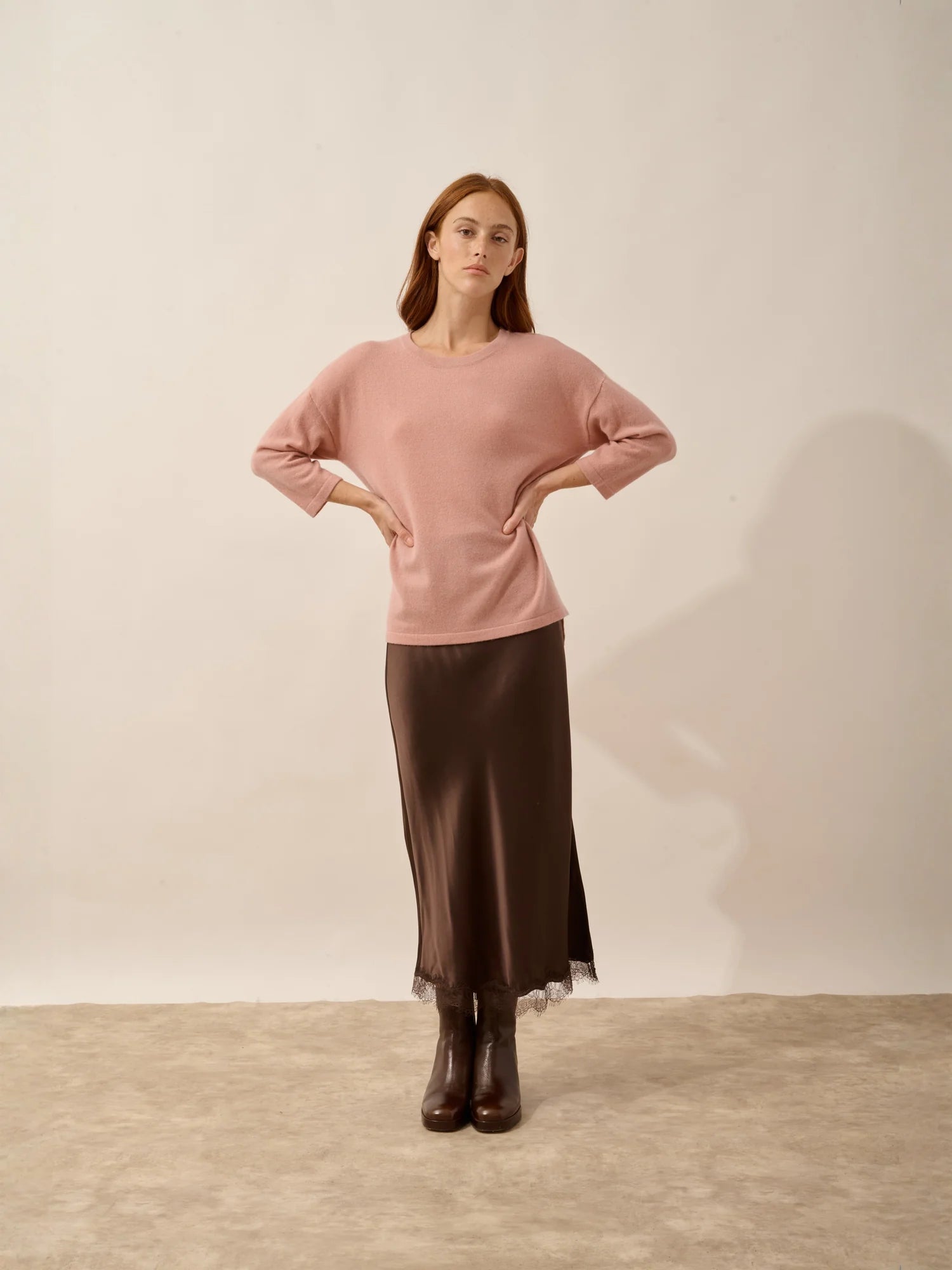 CLATTIE pullover rundhalsausschnitt bois de rosa
