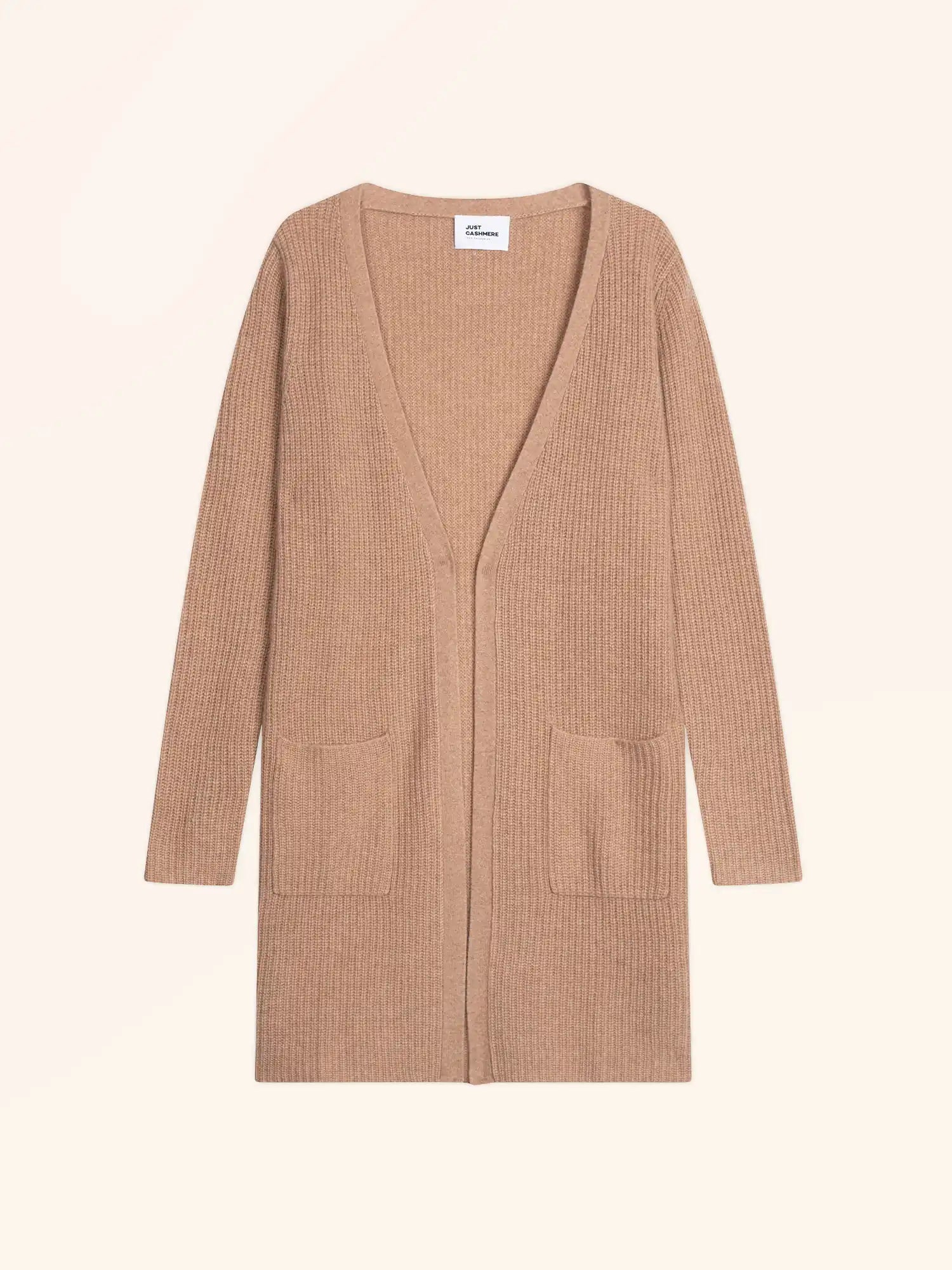 BRAEMAR jacke lang offen 4-fädig camel meliert
