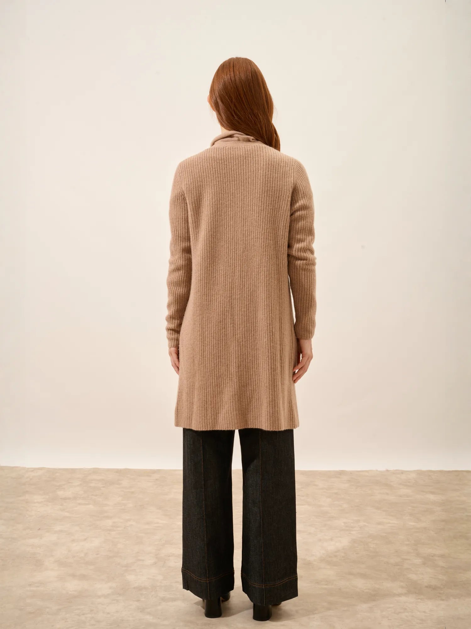 BRAEMAR jacke lang offen 4-fädig camel meliert