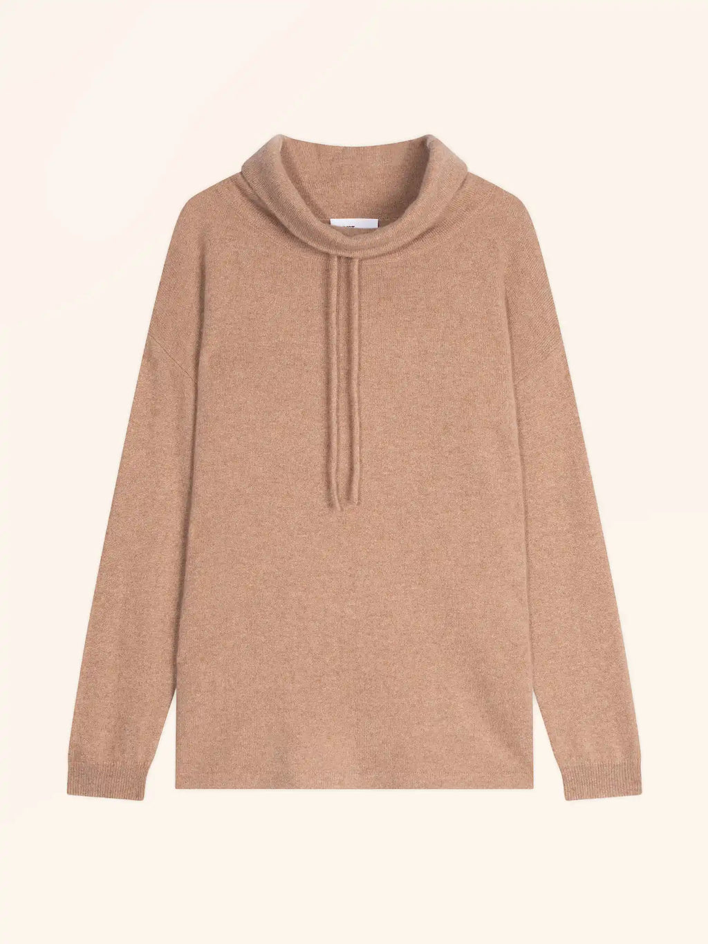 MELROSE pullover stehkragen kordelzug seitenschlitze camel meliert
