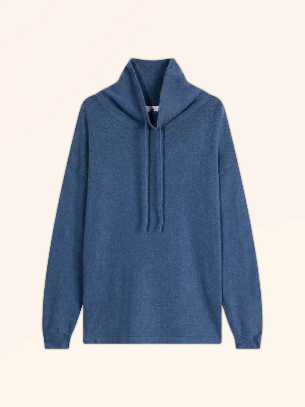 MELROSE pullover stehkragen kordelzug seitenschlitze blau denim