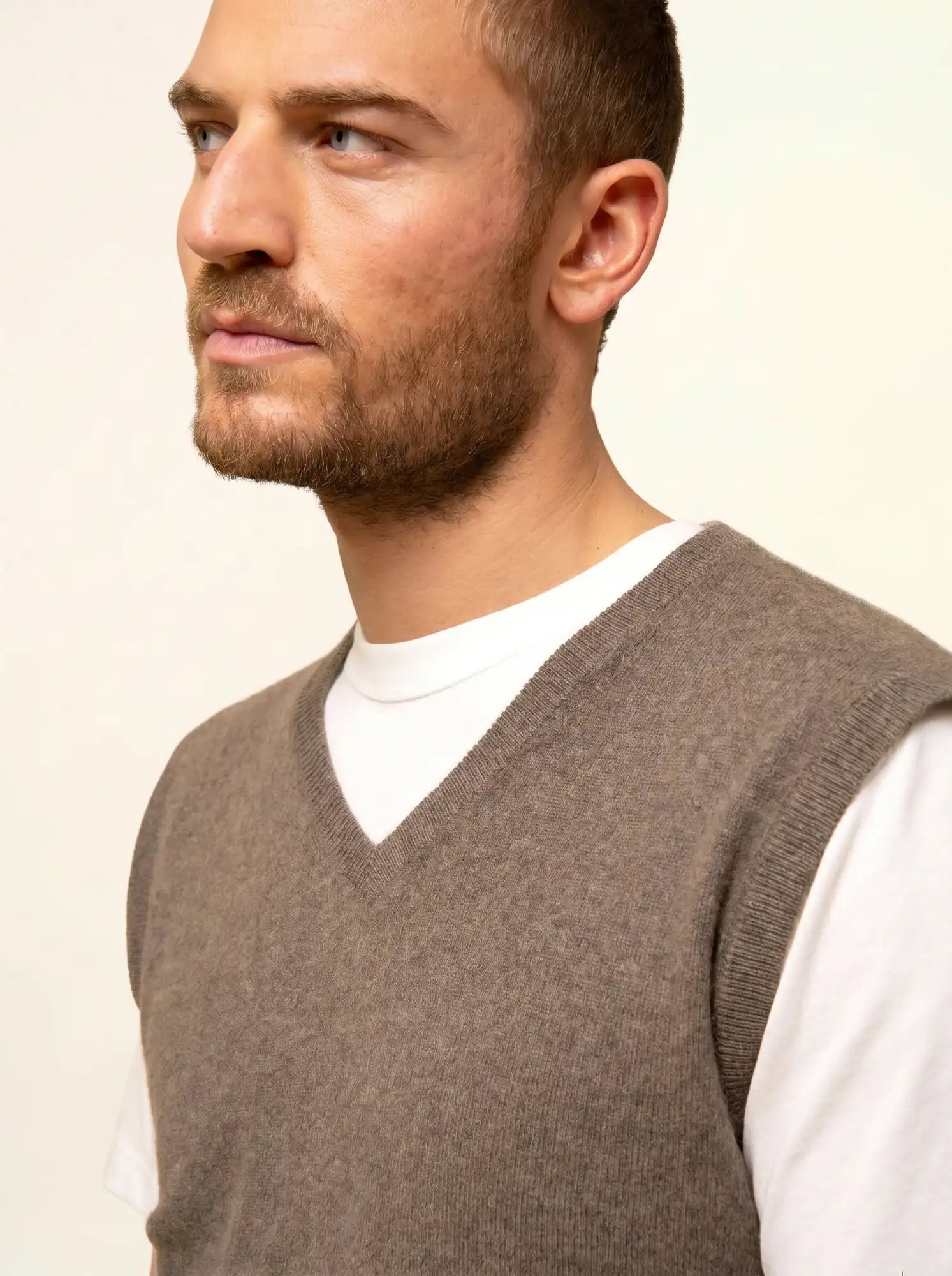CORKI top v-ausschnitt taupe meliert