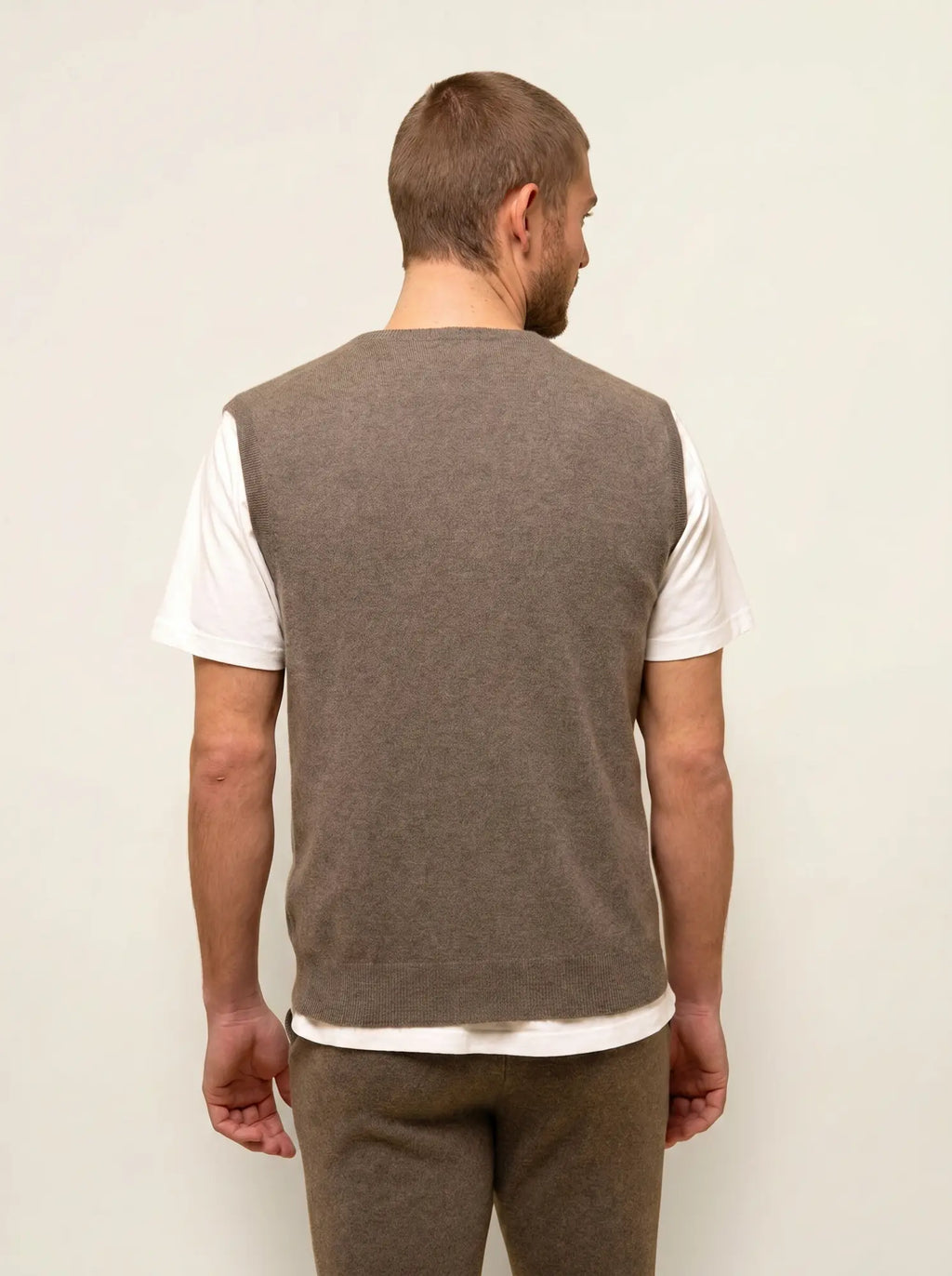 CORKI top v-ausschnitt taupe meliert