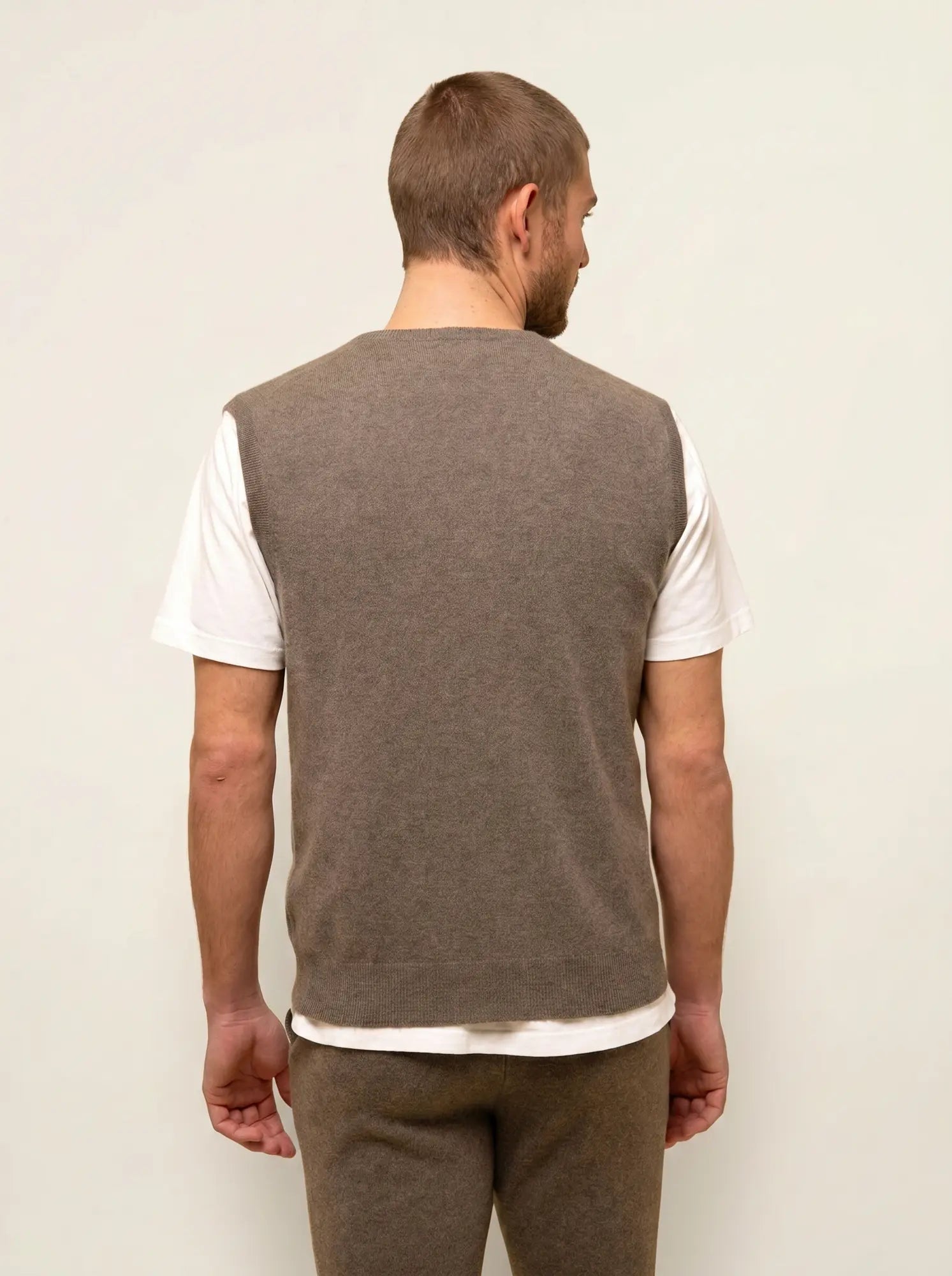 CORKI top v-ausschnitt taupe meliert