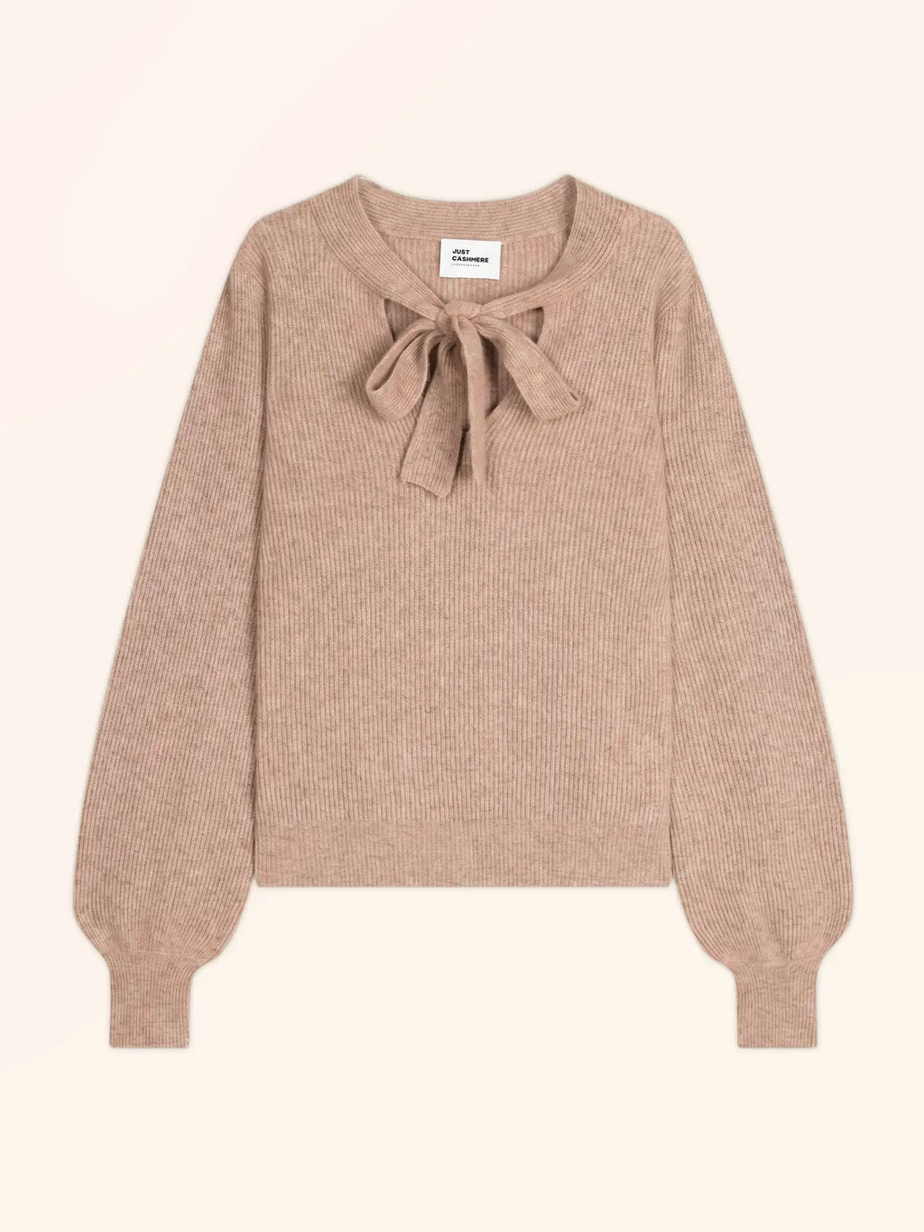 NOTY pullover col lavallière camel meliert