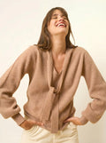 NOTY pullover col lavallière camel meliert