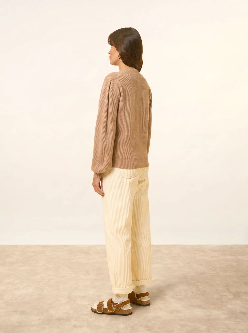 NOTY pullover col lavallière camel meliert
