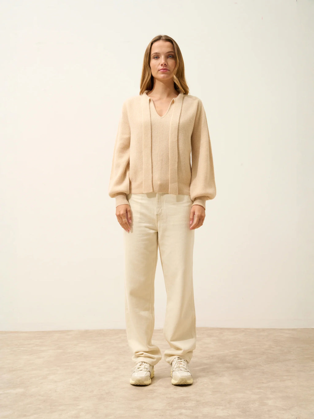 NOTY pullover col lavallière sand
