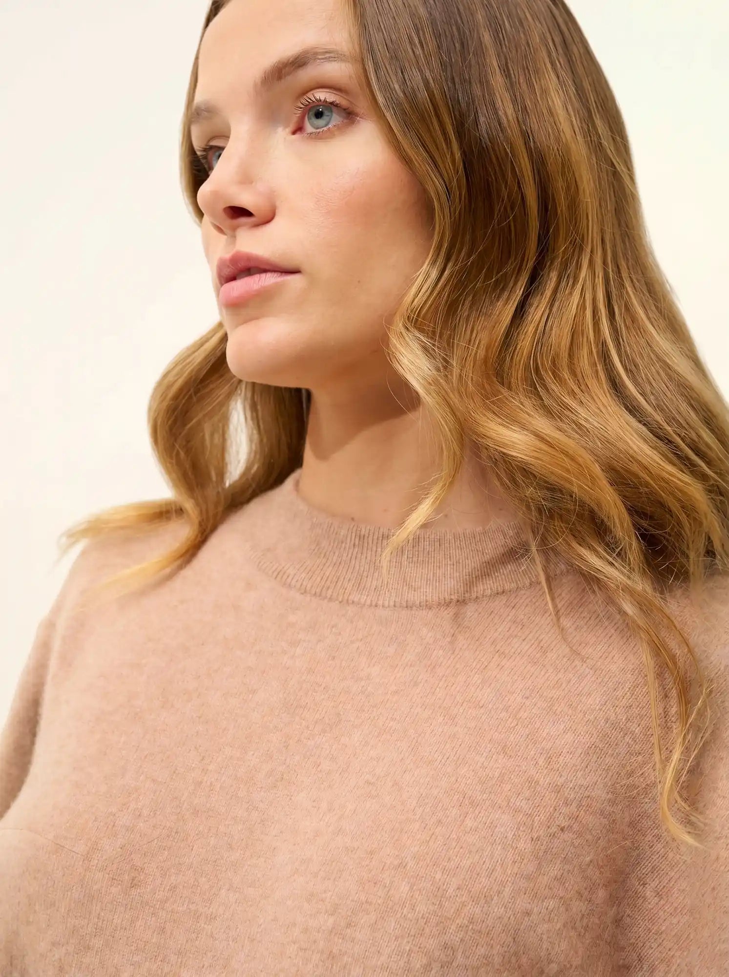 JOSPE pullover rundhalsausschnitt camel meliert