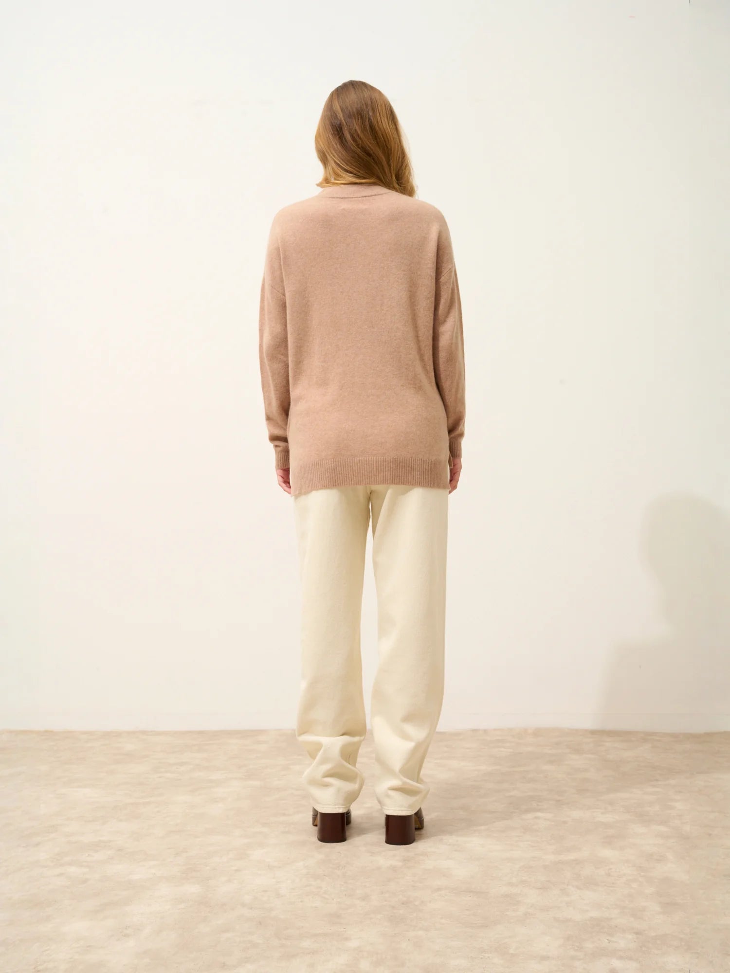 JOSPE pullover rundhalsausschnitt camel meliert