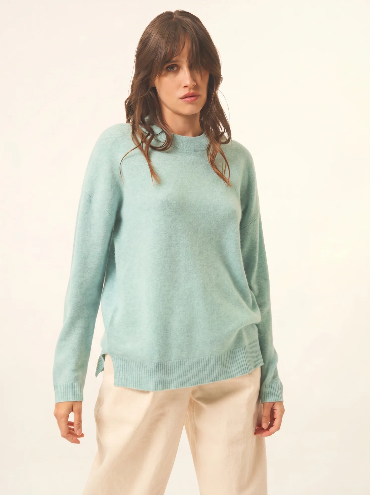 JOSPE pullover rundhalsausschnitt aqua meliert