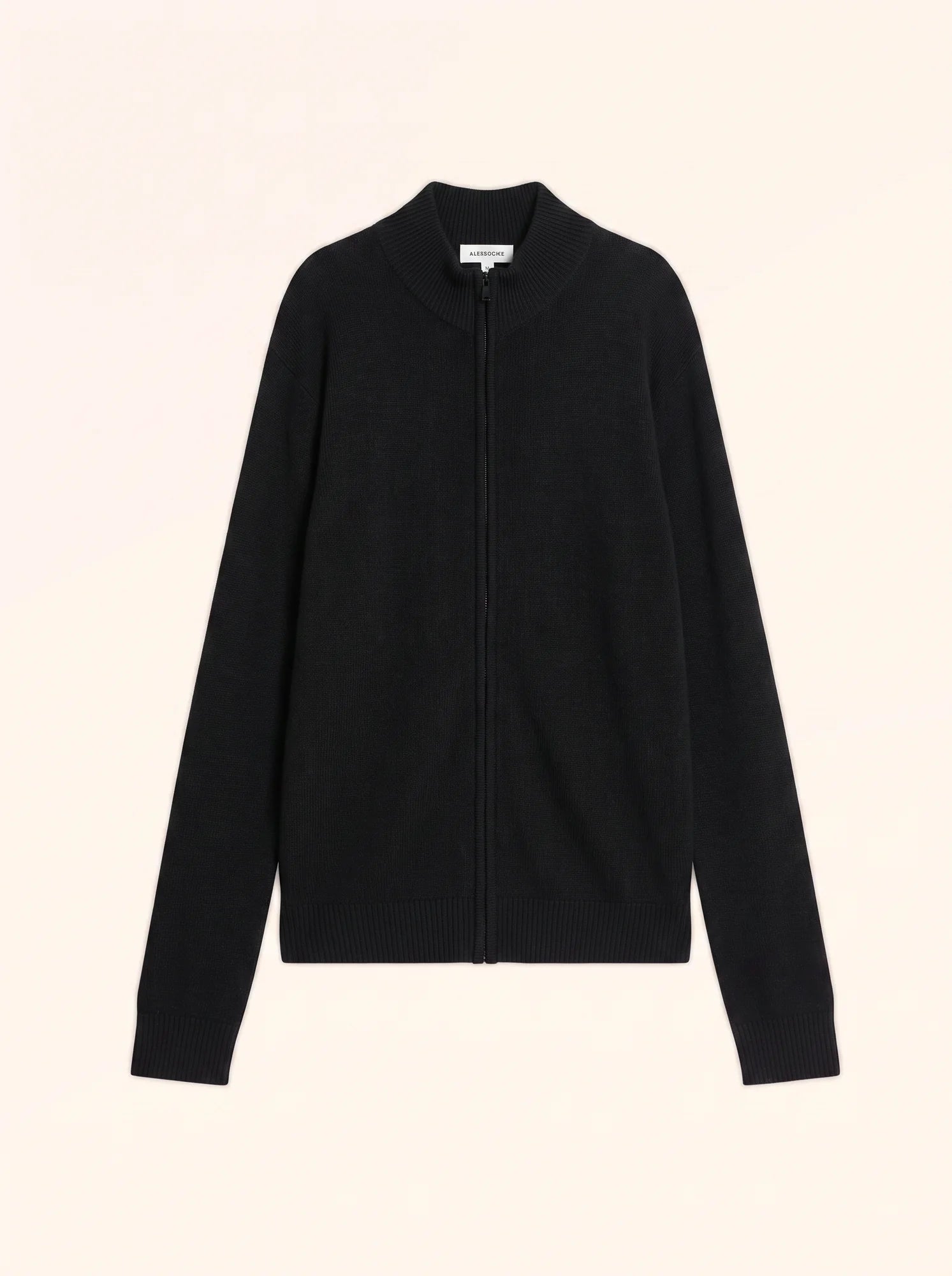 CHARLOTTE gilet zippé col camionneur 4 fils noir