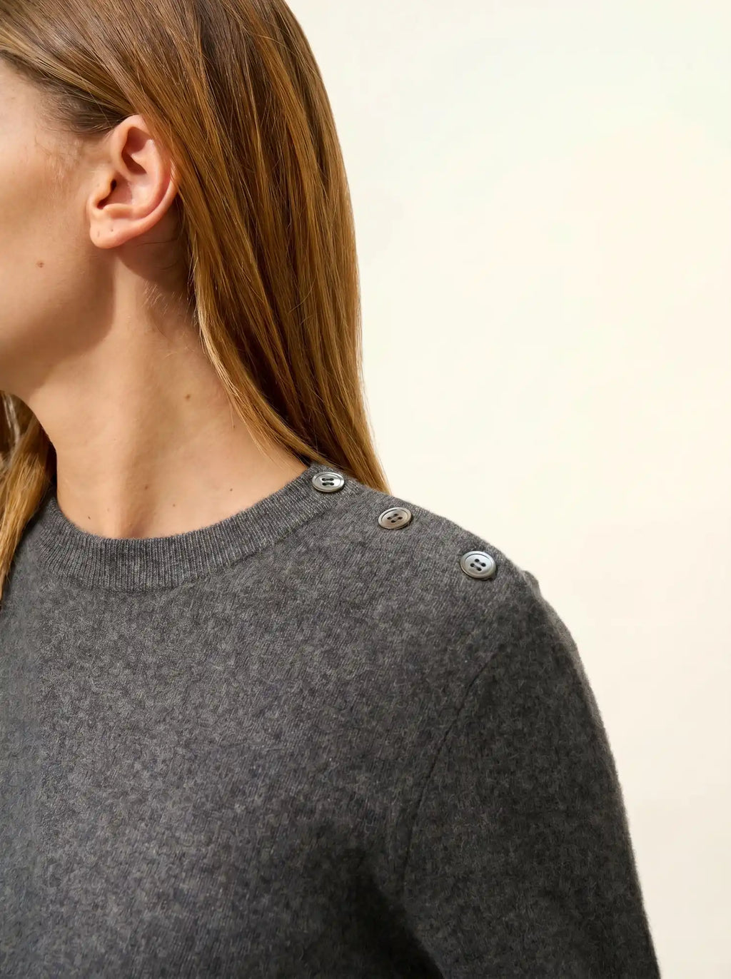 JEANNE pullover rundhalsausschnitt marine anthrazit meliert