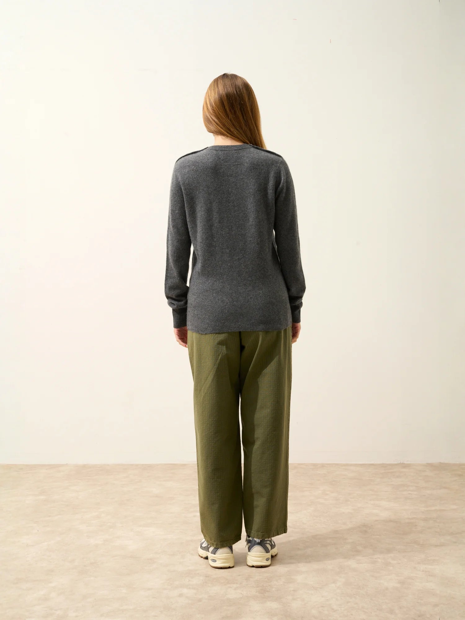 JEANNE pullover rundhalsausschnitt marine anthrazit meliert