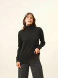 LUCIE pullover rollkragen 4-fädig schwarz