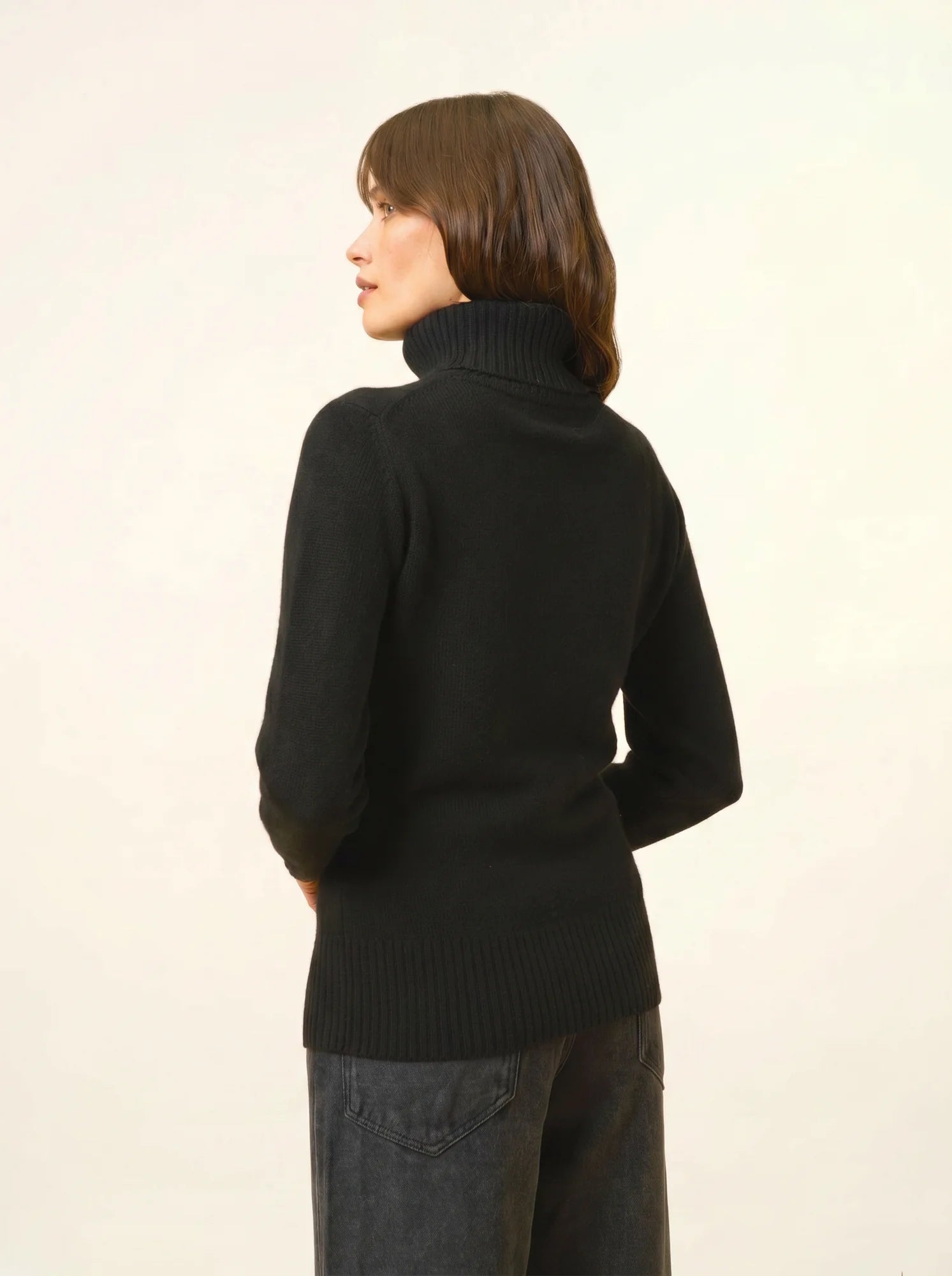 LUCIE pullover rollkragen 4-fädig schwarz