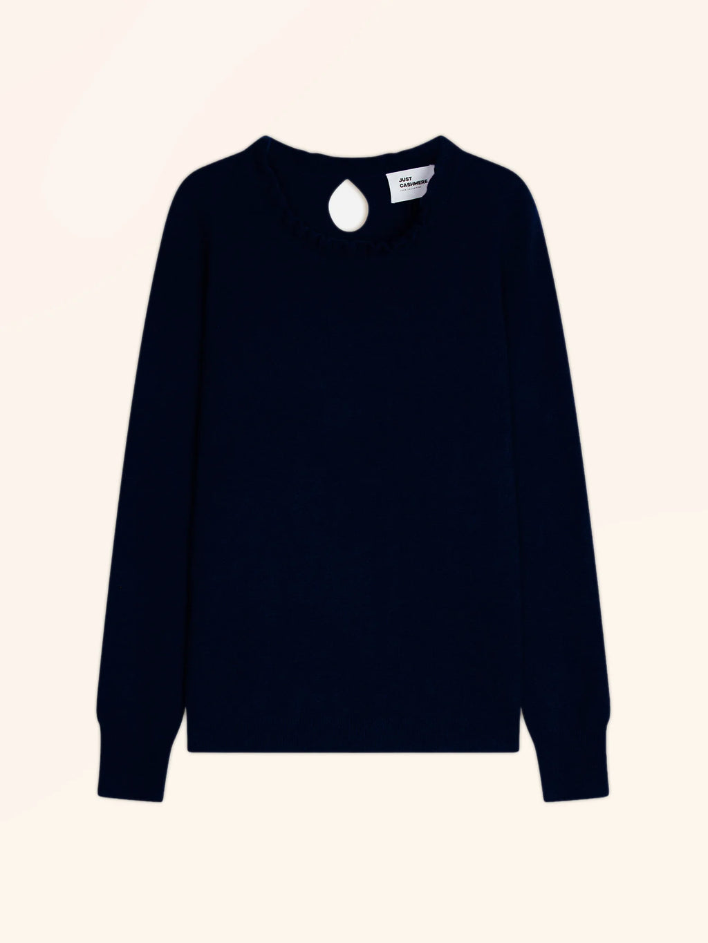 CHARLIE pullover stehkragen volant tropfen hinten marineblau