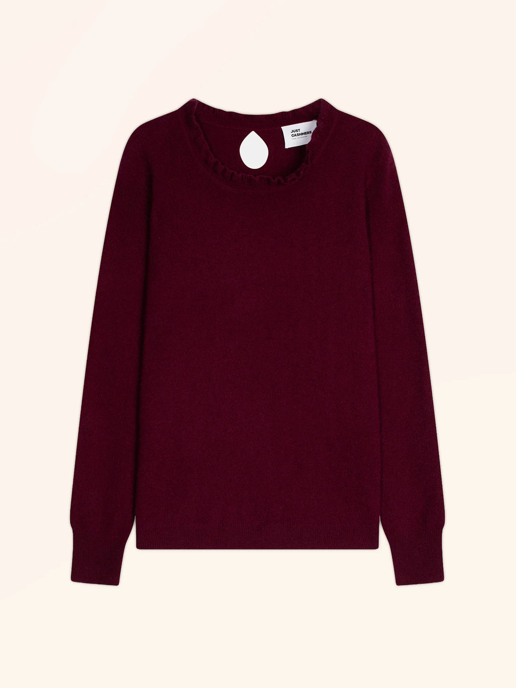 CHARLIE pullover stehkragen volant tropfen hinten bordeaux