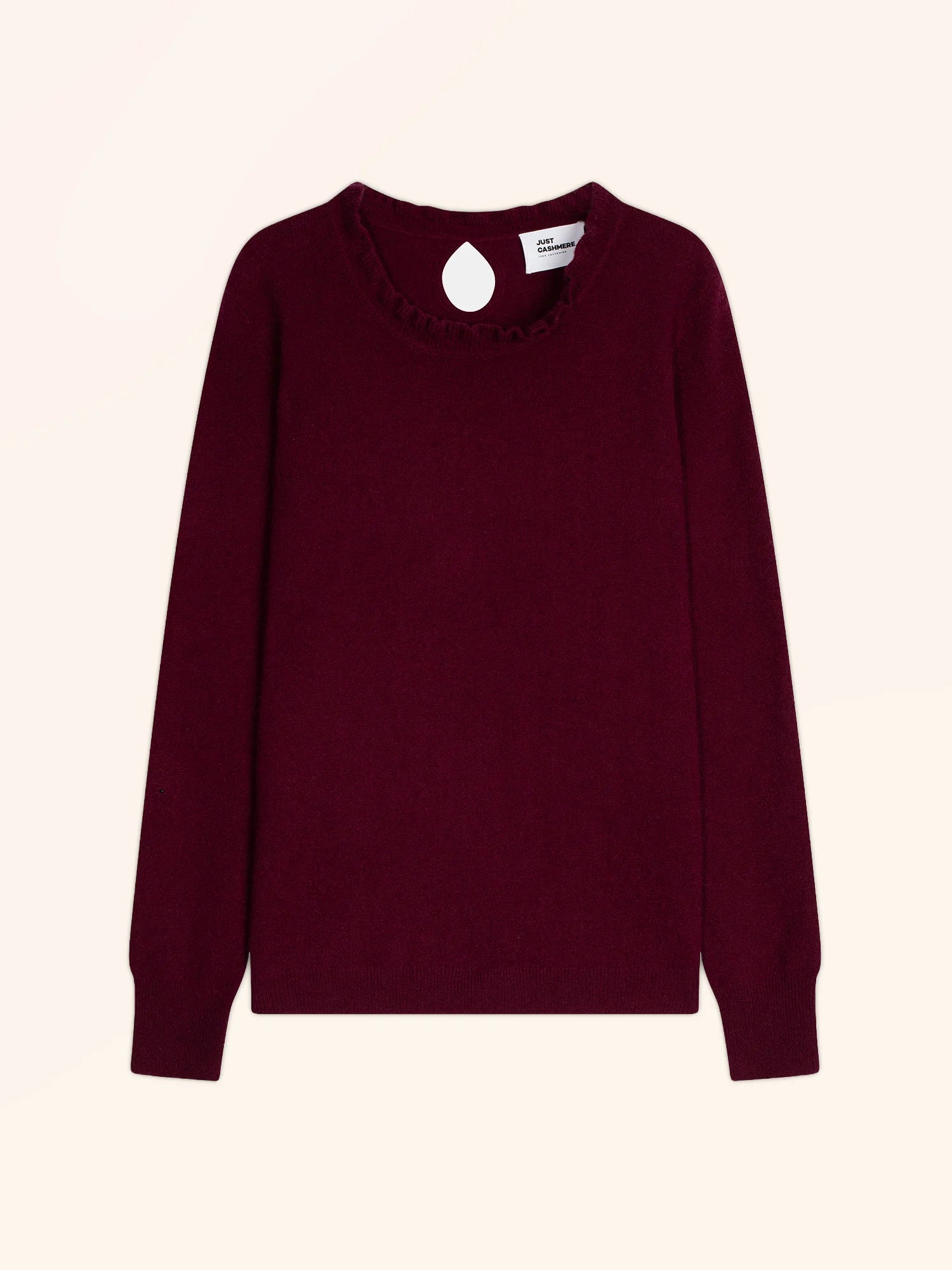 CHARLIE pullover stehkragen volant tropfen hinten bordeaux