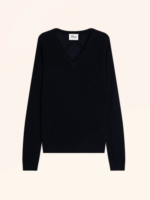 CAPUCINE pull col V bleu marine