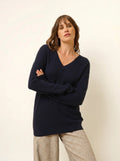 CAPUCINE pullover v-ausschnitt marineblau