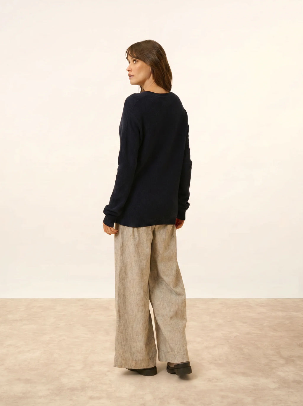 CAPUCINE pullover v-ausschnitt marineblau