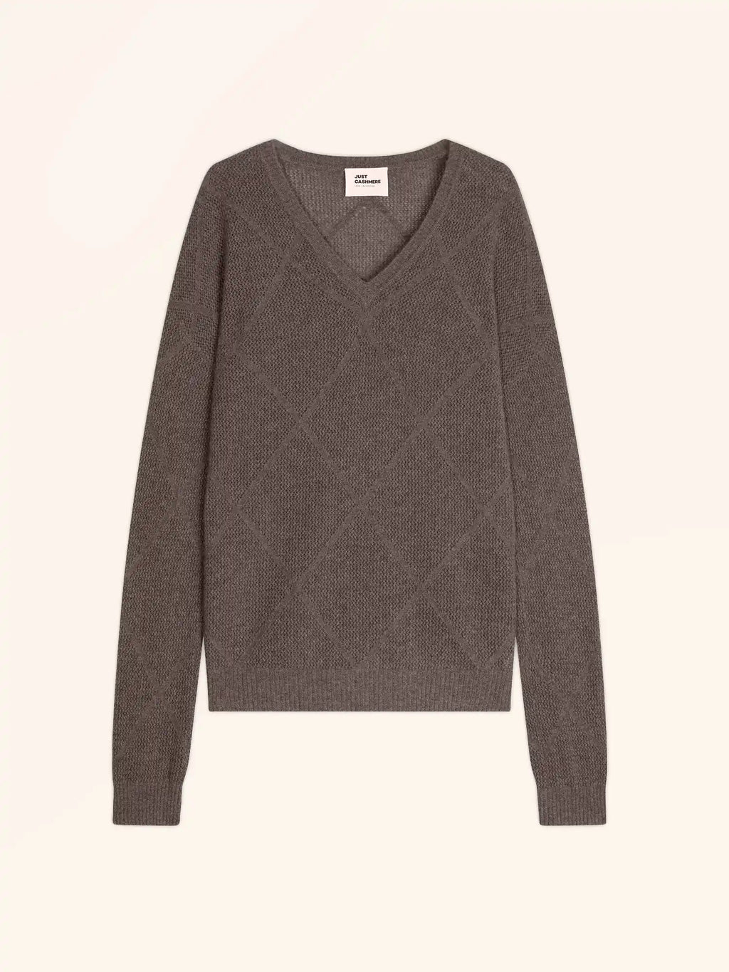 CAPUCINE pullover v-ausschnitt taupe meliert