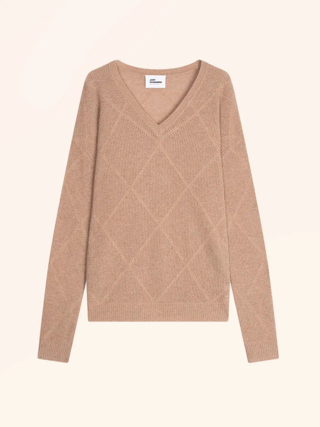 CAPUCINE pullover v-ausschnitt camel meliert