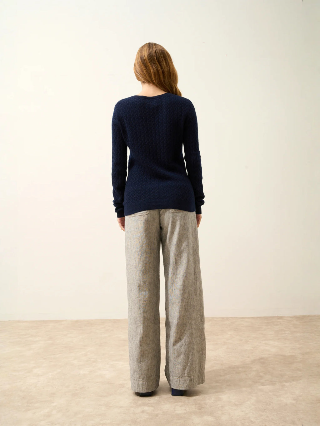 LAURA cardigan col rond bleu marine