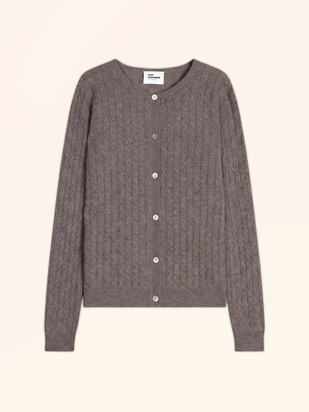 LAURA cardigan col rond taupe chiné
